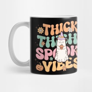 Retro Halloween Thick Thighs Spooky Vibes Mug